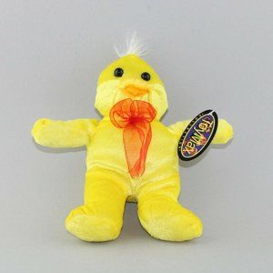 Toy Max Yellow Duck Duckling With Bow Plush Toy